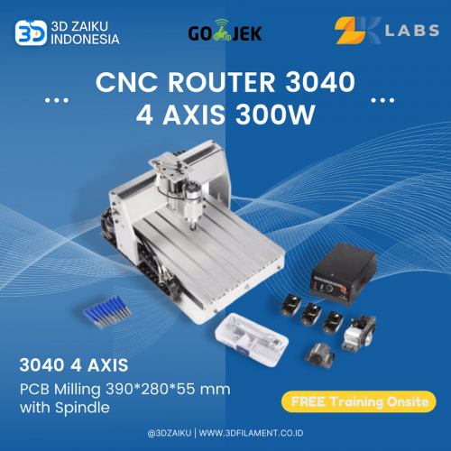 Zaiku CNC Router 3040 4 Axis PCB Milling 390*280*55 mm with Spindle